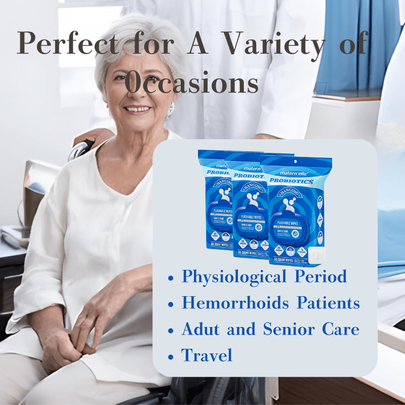 MATERN'ELLA 8Packs 640Counts Flushable Wet Wipes Plant Based Fibers with Probiotics Fragrance Free Sewer Safe Butt Wipe. Soft And Thick, Disposable & Rinse-Free Wet Wipes, Suitable for Incontinence And Personal Care.Halloween&Christmas Gifts!