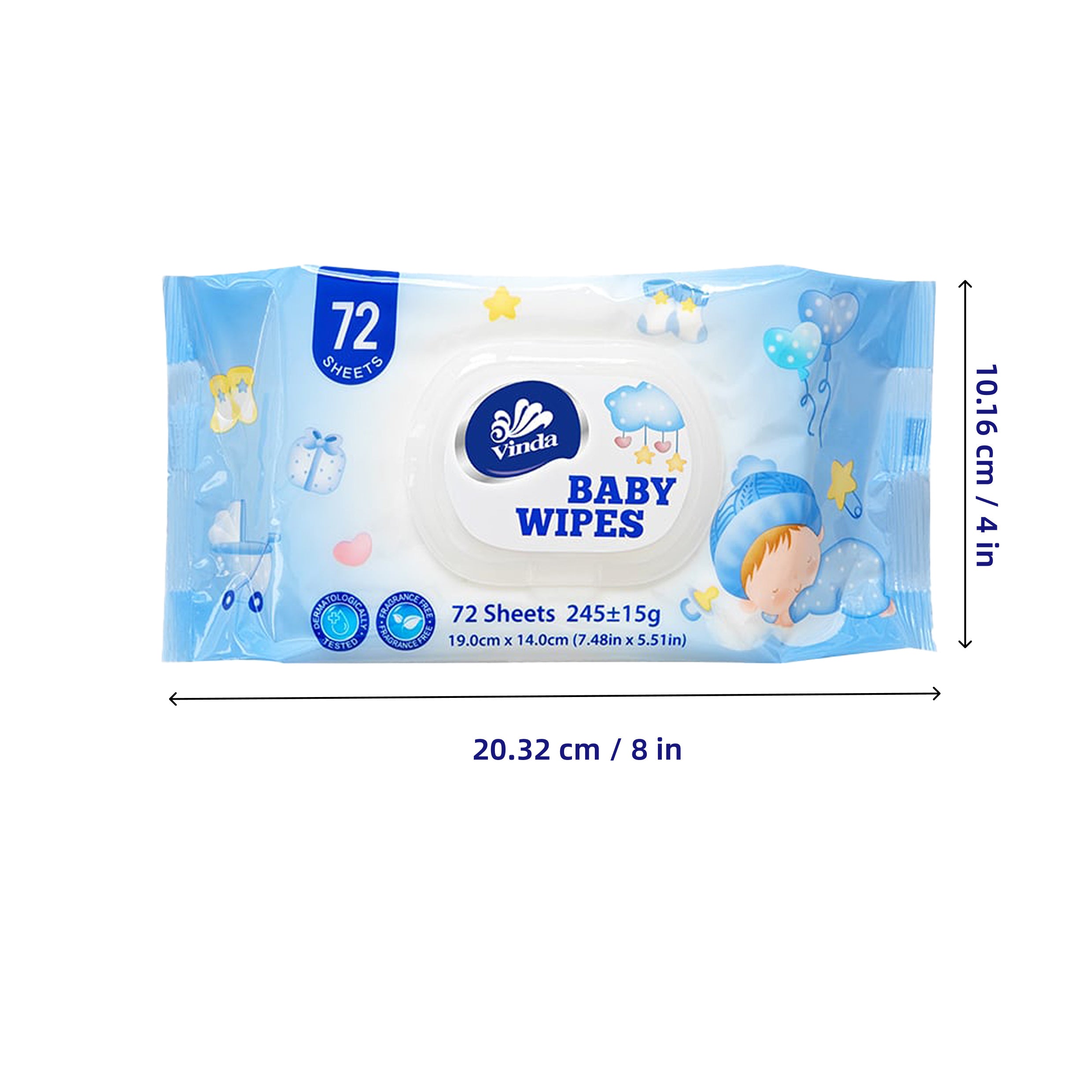 Vinda Fragrance Free Newborn Infant Baby Wipes 864 Count Soft Gentle Wet Wipes（12 PACKS), Non-Woven Diaper & Face Cleaning Wipes Travel Pack